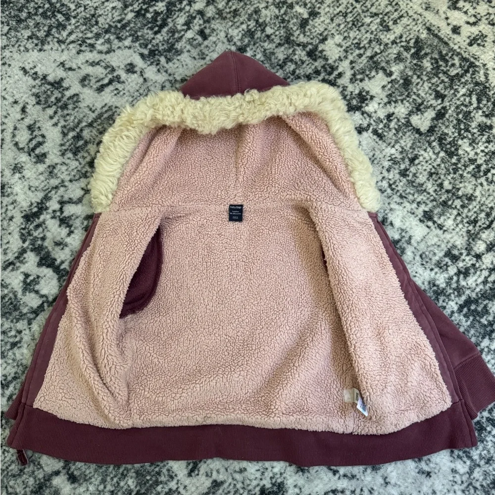 GAP Baby Zip Up Hoodie with Faux Fur‎ Trim